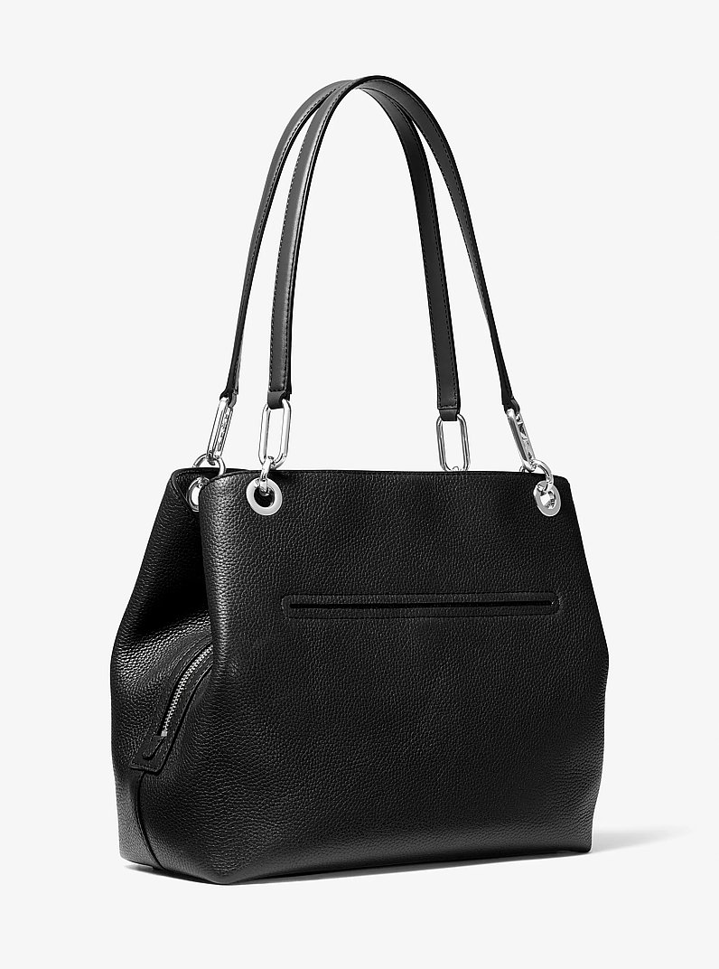 Kensington Large Pebbled Leather Tote Bag in BLACK | Michael Kors