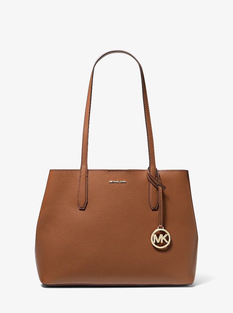 Avalon Medium Pebbled Leather Tote Bag in LUGGAGE | Michael Kors