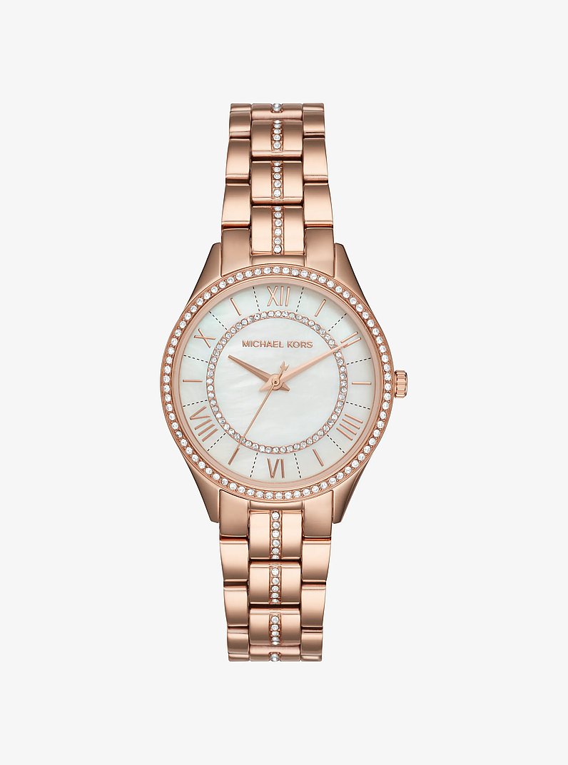Darci Pav&eacute; Rose Gold-Tone Watch in ROSE GOLD | Michael Kors
