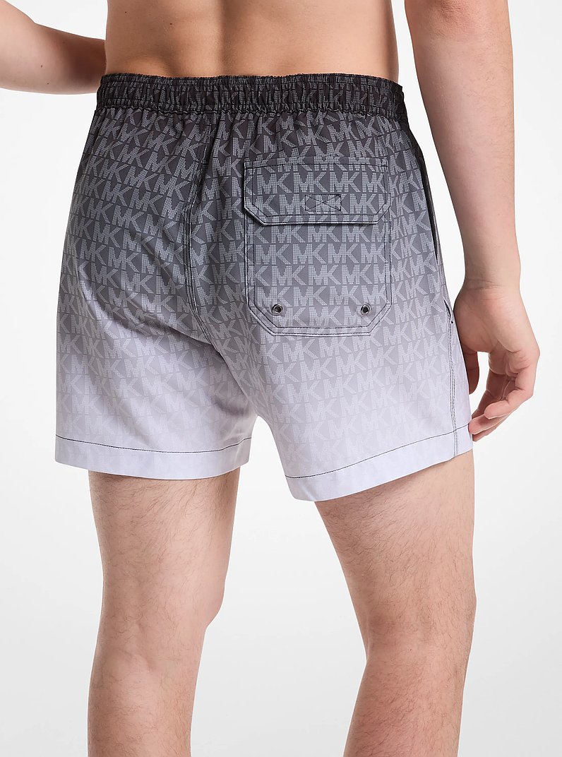 Ombr&eacute; Signature Logo Swim Trunks in BLACK | Michael Kors