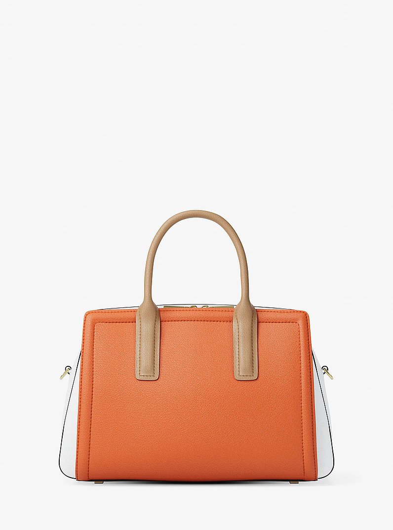Laila 様 Laila Medium Metallic Signature Logo Satchel in CRIMSON - Sale