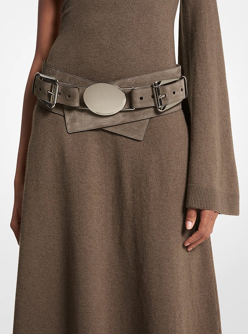 Gloria Suede Belt in MOCHA | Michael Kors