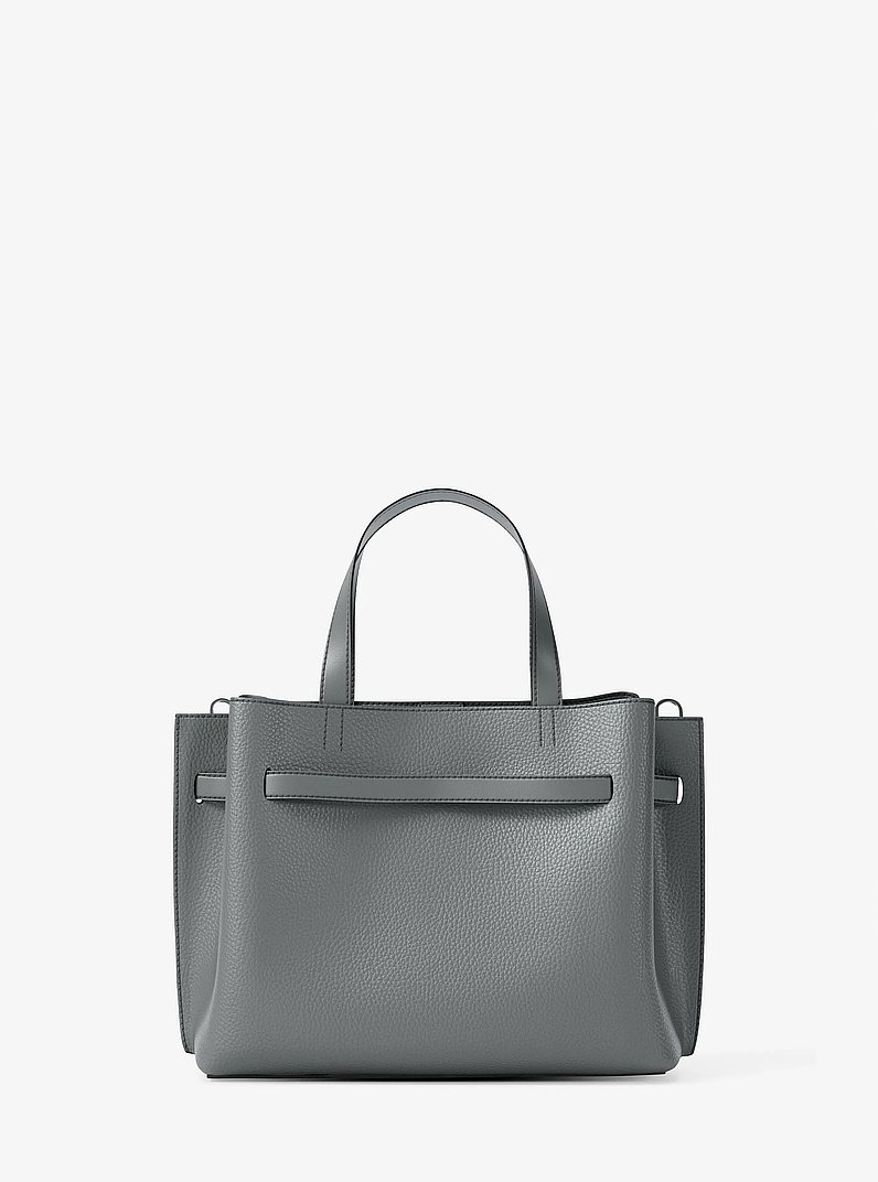 Emilia Small Pebbled Leather Satchel in STORM | Michael Kors