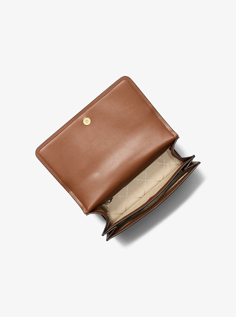 Abbott Medium Signature Logo Shoulder Bag in BROWN/LUGGAGE | Michael Kors