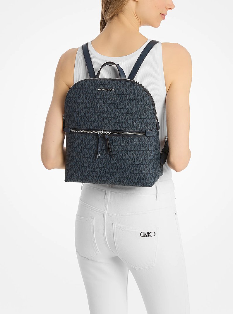 Dallas Medium Signature Logo Backpack in ADMIRAL | Michael Kors
