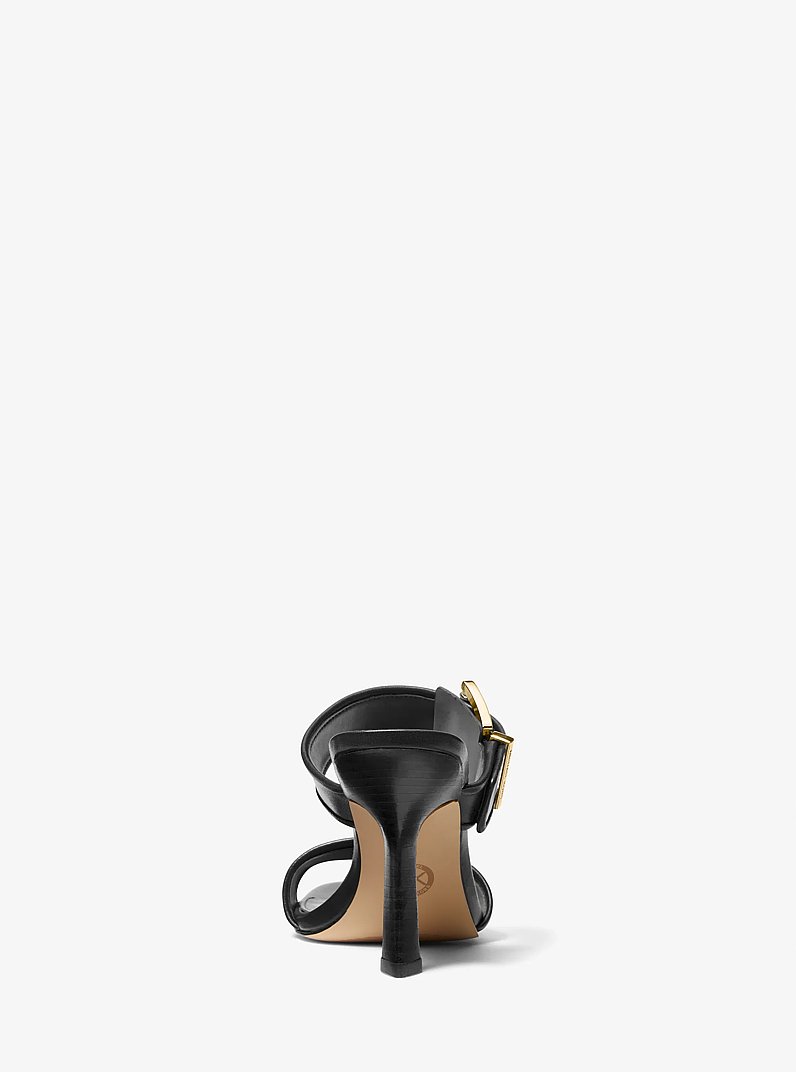 Colby Leather Sandal in BLACK | Michael Kors