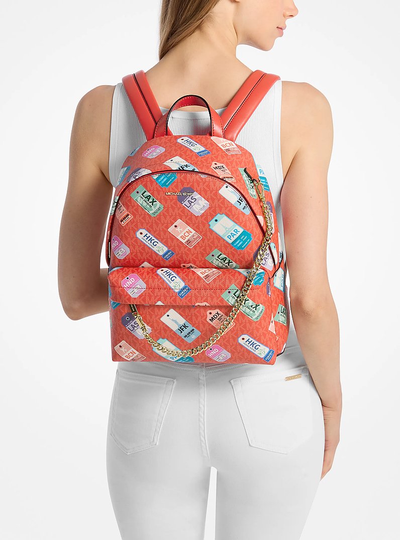Mochila Slater mediana con estampado de nuestro logotipo exclusivo in SANGR&Iacute;A OSCURO | Michael Kors