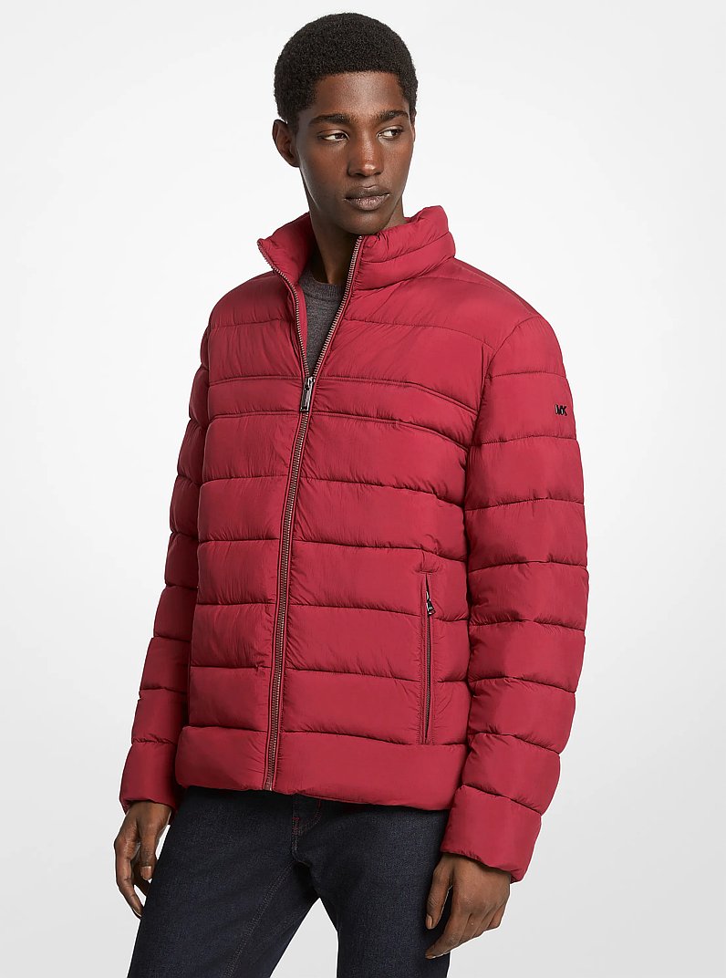 Baxter Nylon Puffer Jacket in CHERRY | Michael Kors