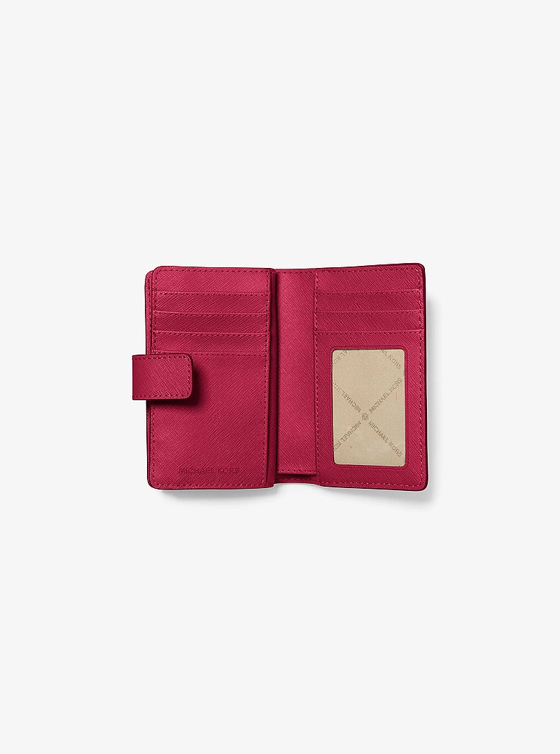 Medium Saffiano Leather Wallet in DK RASPBERRY | Michael Kors