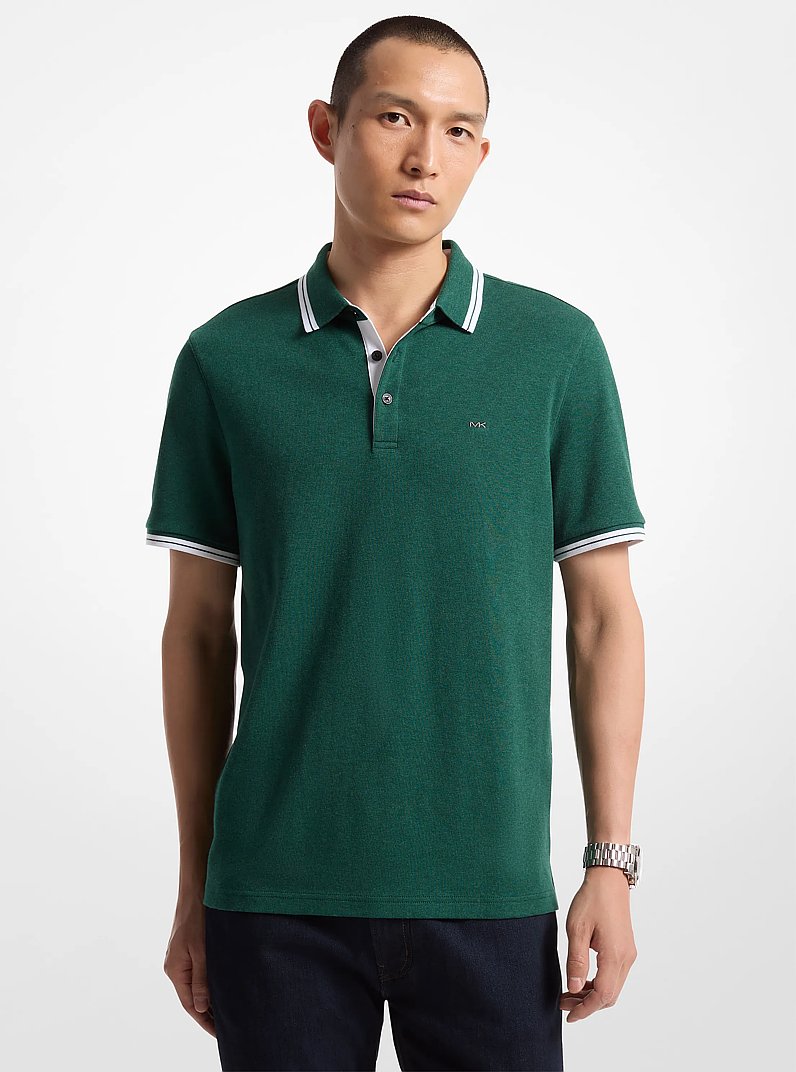 Greenwich Cotton Polo Shirt in DARK EMERALD HEATHER | Michael Kors
