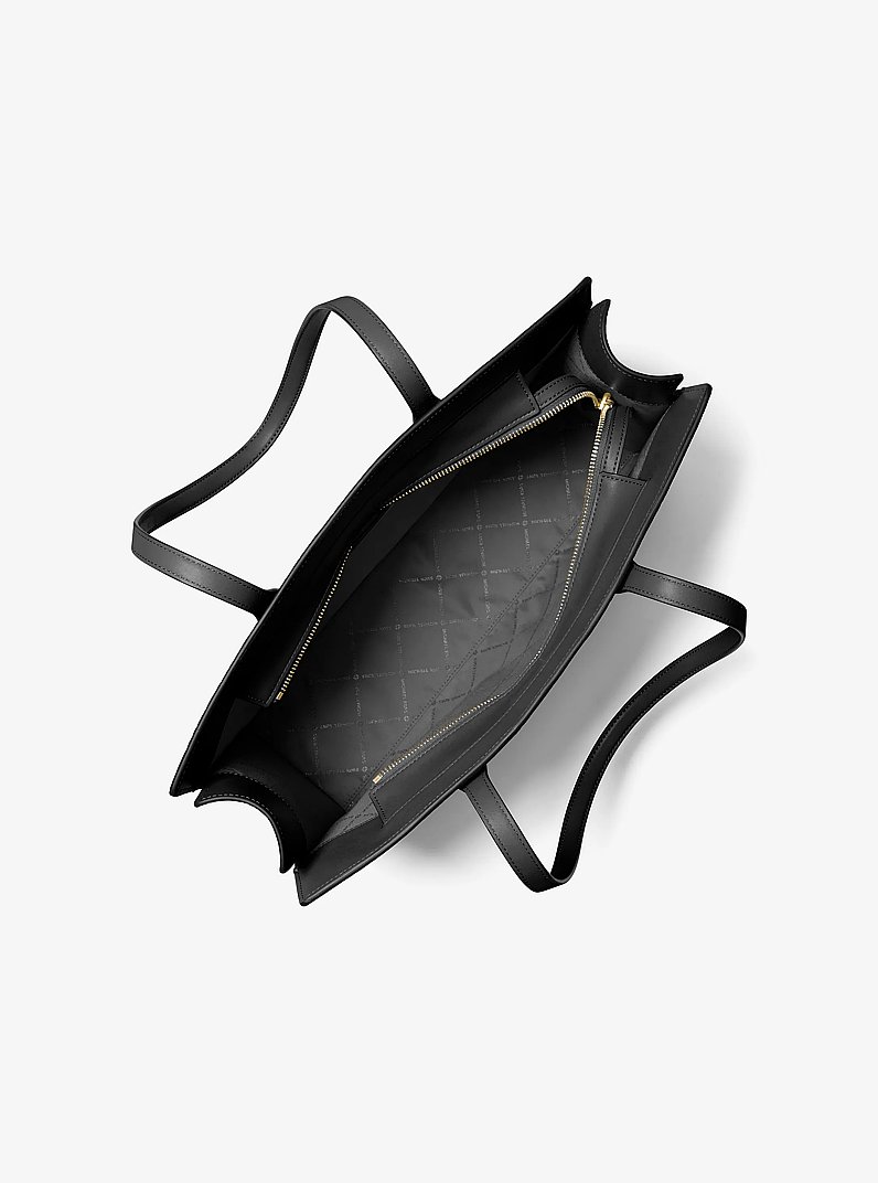 Borsa tote Scarlett media in pelle martellata in NERO | Michael Kors
