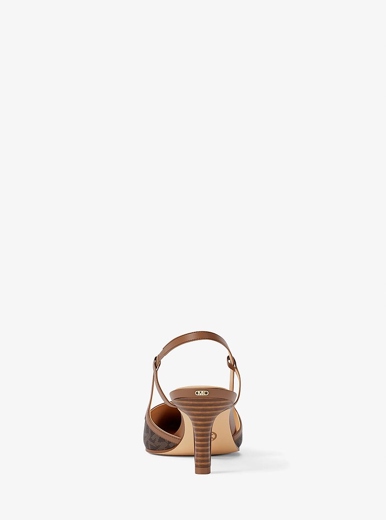 Alora Signature Logo Slingback Pump in BROWN | Michael Kors
