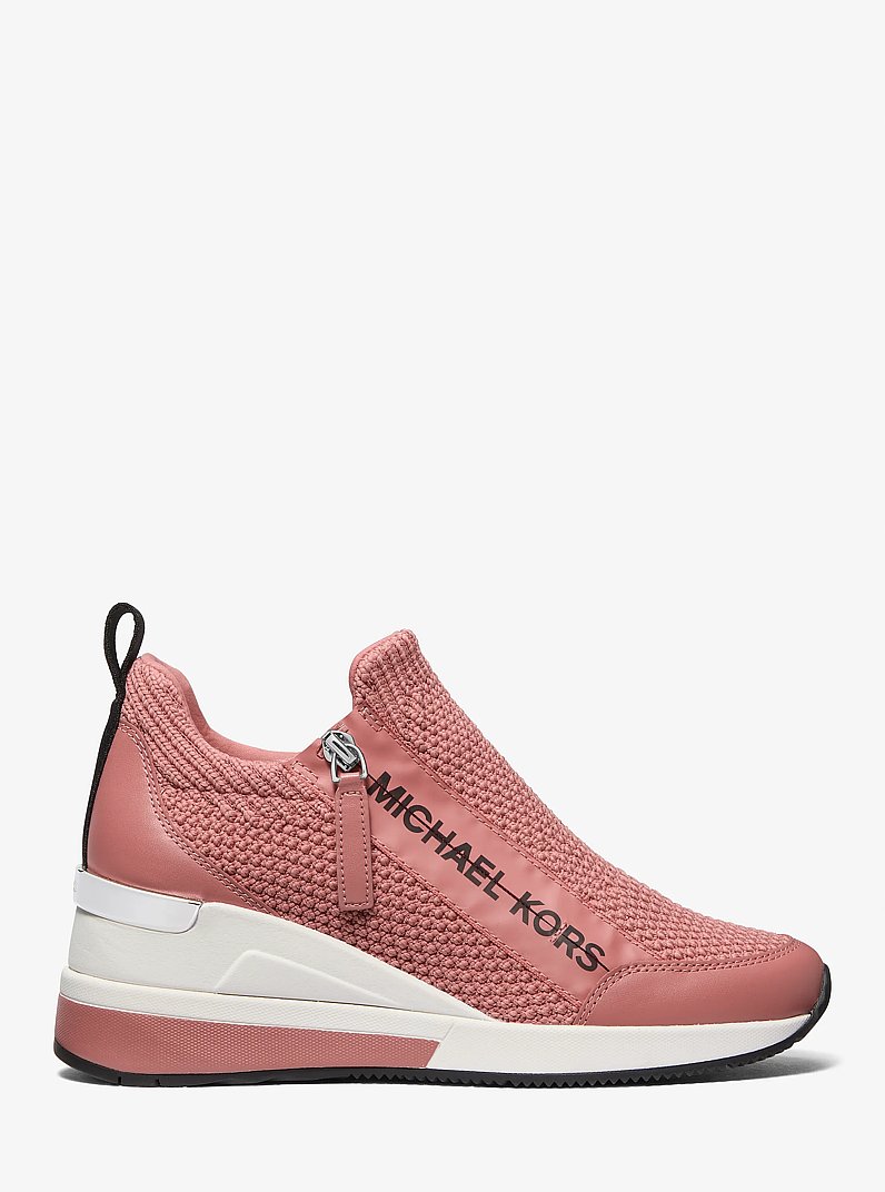 Willis Textured Stretch-Knit Trainer in ROSE | Michael Kors