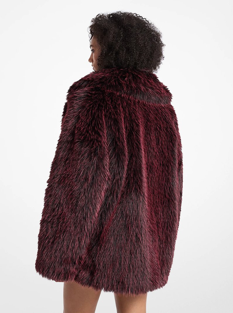 Faux Fur Peacoat in DARK BRANDY | Michael Kors