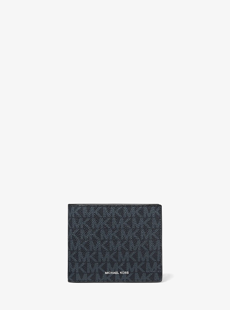 Cooper Logo Billfold Wallet With Coin Pouch in ADML/PL BLUE | Michael Kors