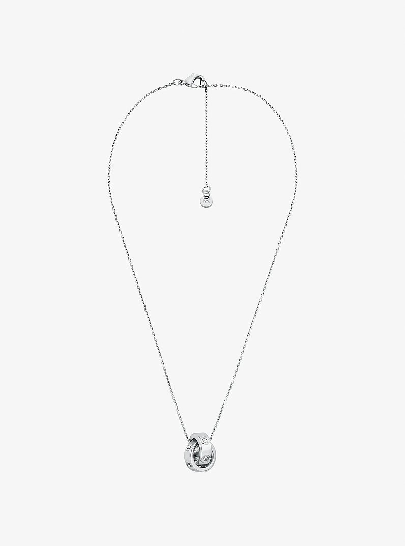 Collar con logotipo y circonitas c&uacute;bicas in PLATEADO | Michael Kors
