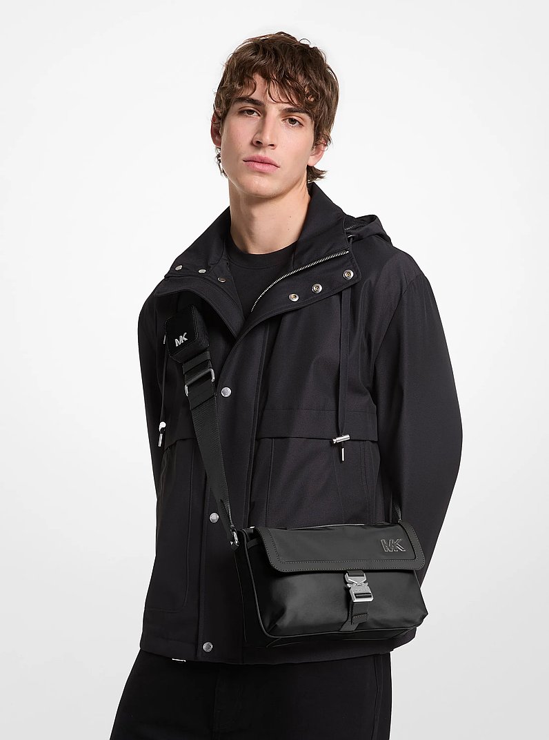 Eli Nylon Messenger Bag with Zip Pouch in BLACK | Michael Kors