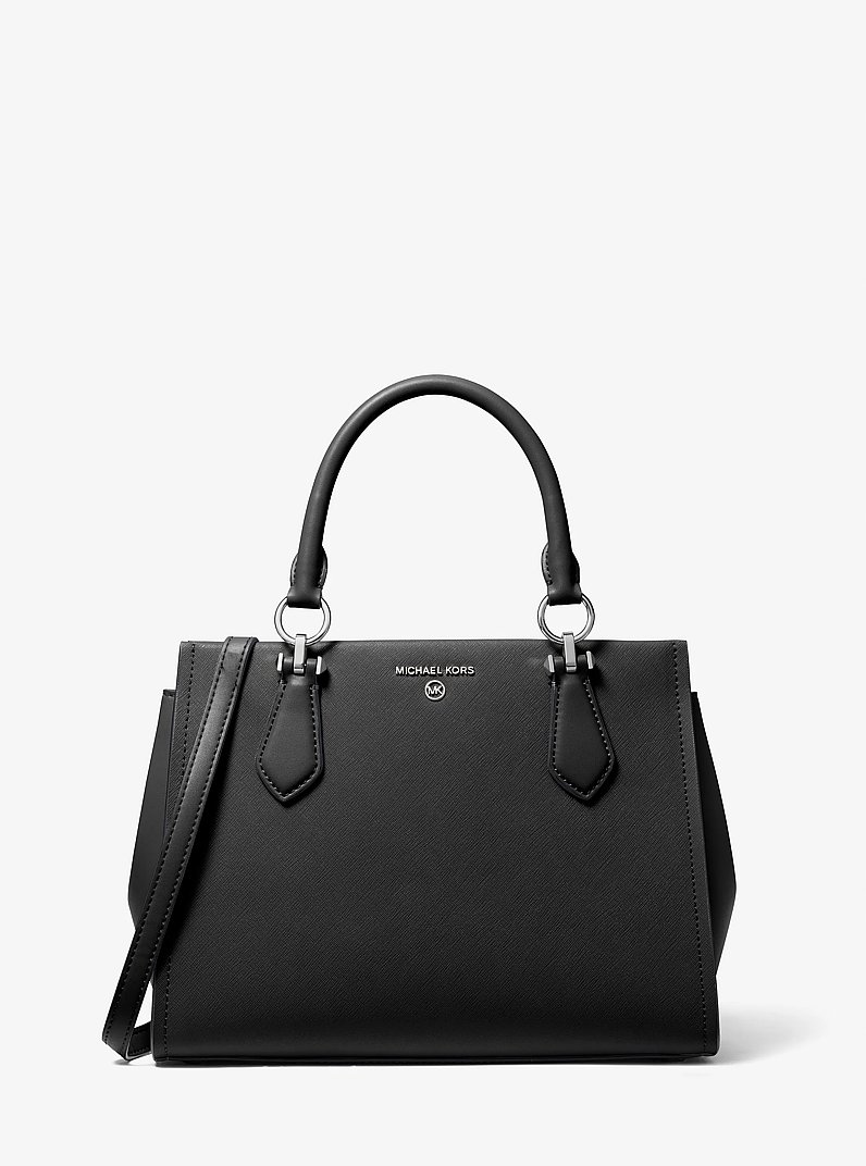 Bolso satchel Marilyn mediano de piel saffiano in NEGRO | Michael Kors