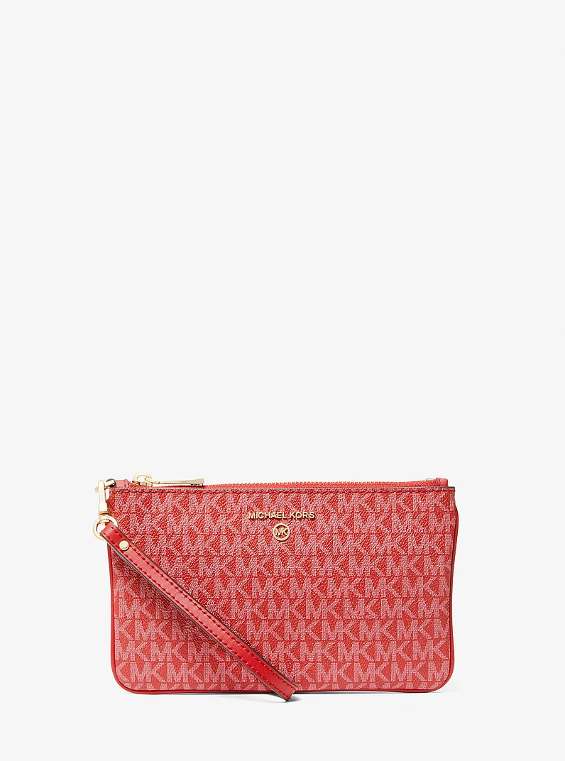 Medium Logo Wristlet in CRIMSON | Michael Kors