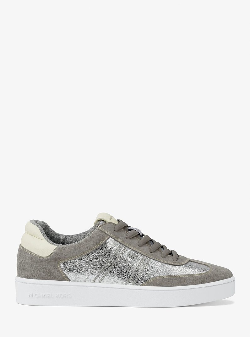 Cody Mixed-Media Sneaker in SILVER | Michael Kors