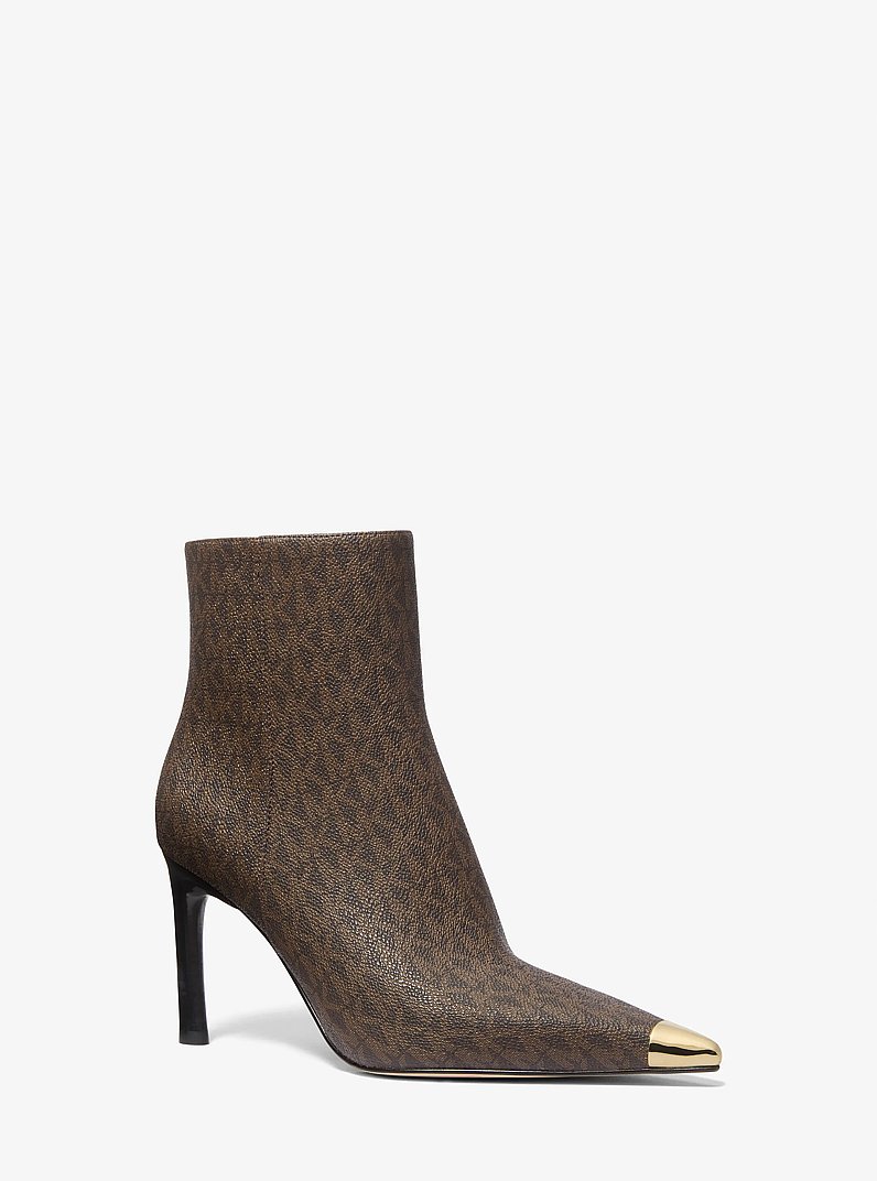 Kasia Signature Logo Boot in BROWN | Michael Kors