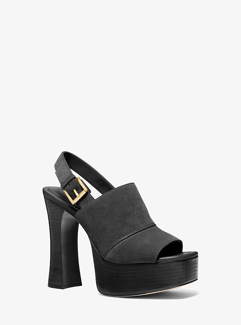 Rye Suede Platform Sandal in BLACK | Michael Kors