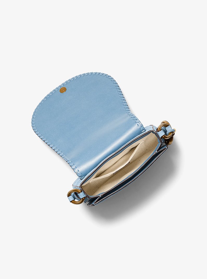 Josie Medium Whipstitched Suede Saddle Bag in CHAMBRAY | Michael Kors