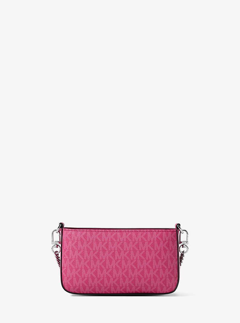Wandelbare Pochette Bryant Small mit Signature-Logomuster in HIMBEERE | Michael Kors