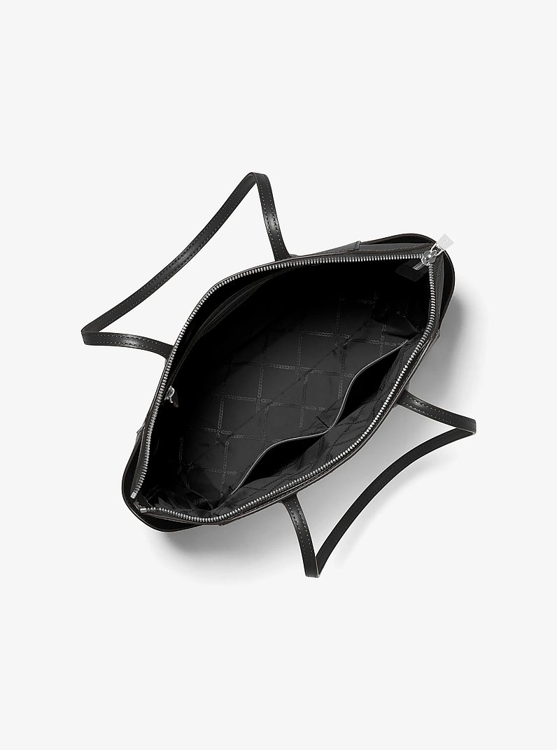 Marilyn Medium Saffiano Leather Tote Bag in BLACK | Michael Kors