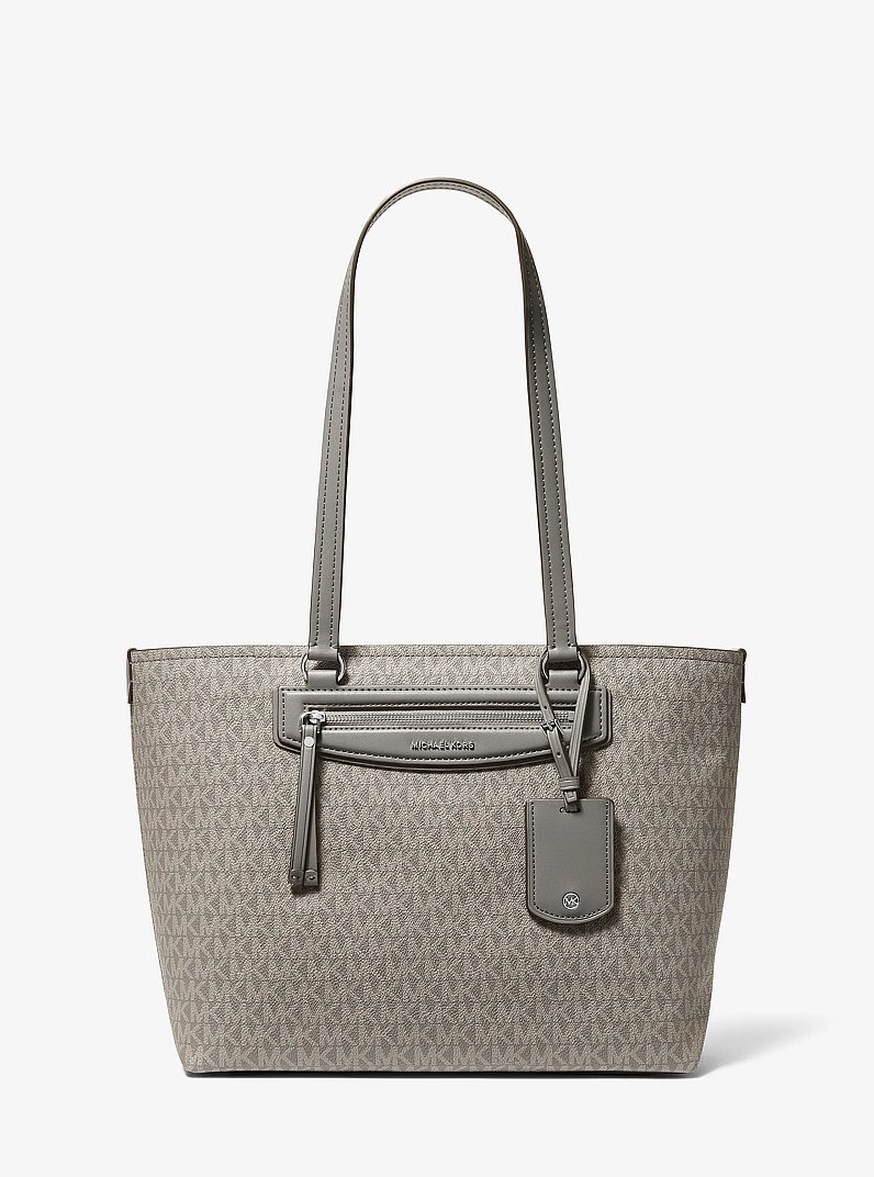 Sac fourre-tout Jet Set Travel de taille moyenne &agrave; logo Signature in GRIS PIERRE | Michael Kors