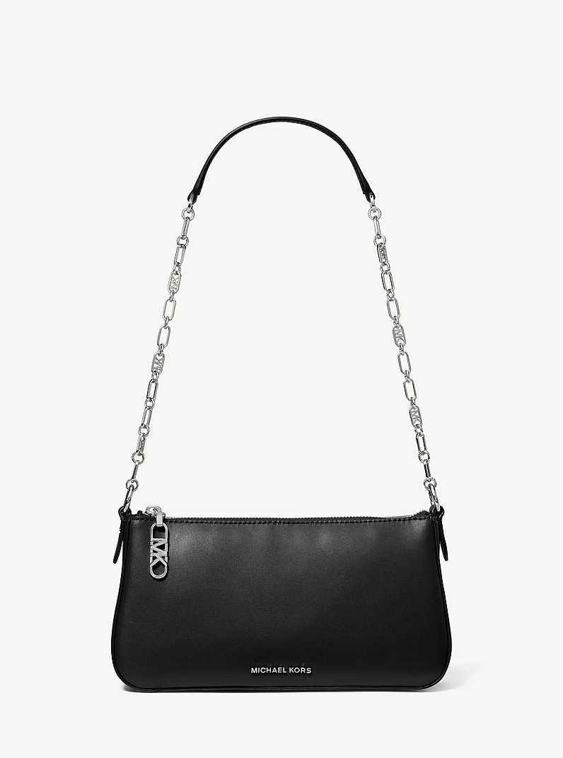 Pochette mediano de piel con cadena de eslabones y logotipo imperio in NEGRO | Michael Kors