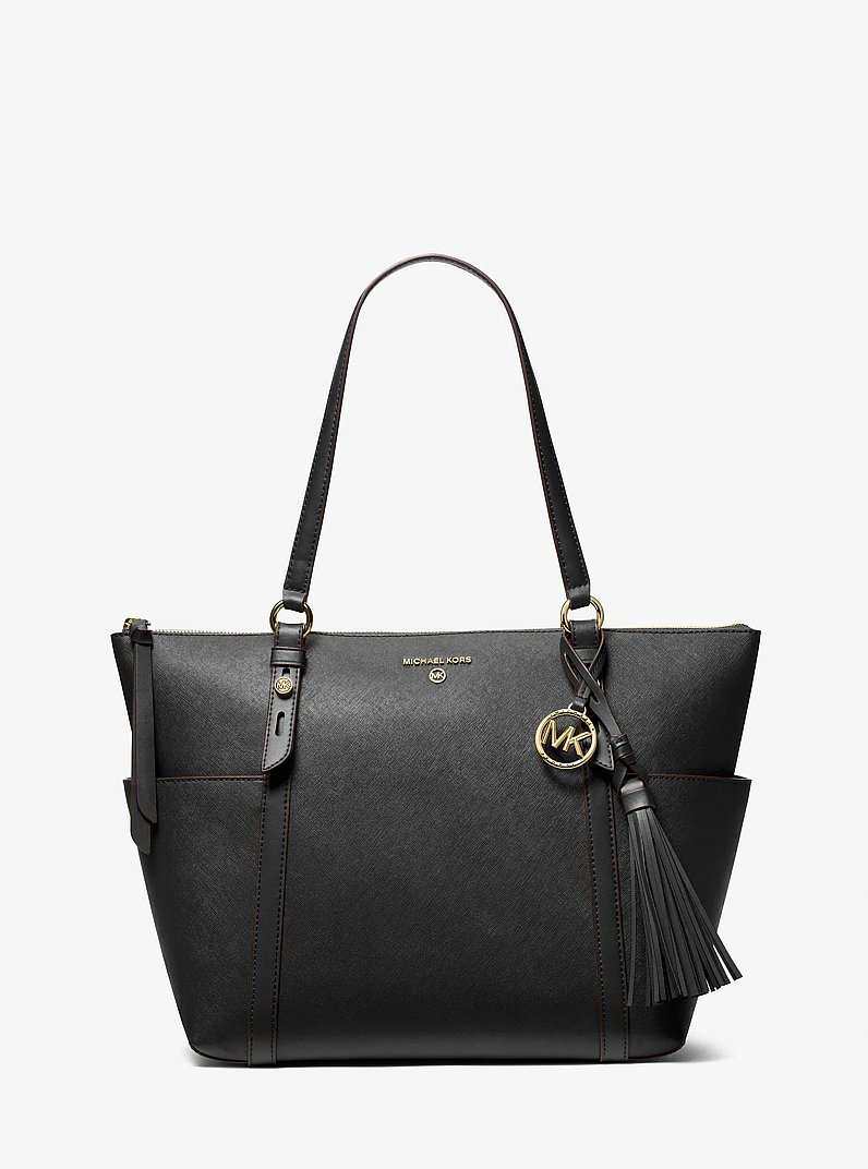MICHAEL KORSのハンドバック Sullivan Large Saffiano Leather Top-Zip Tote Bag in BLACK