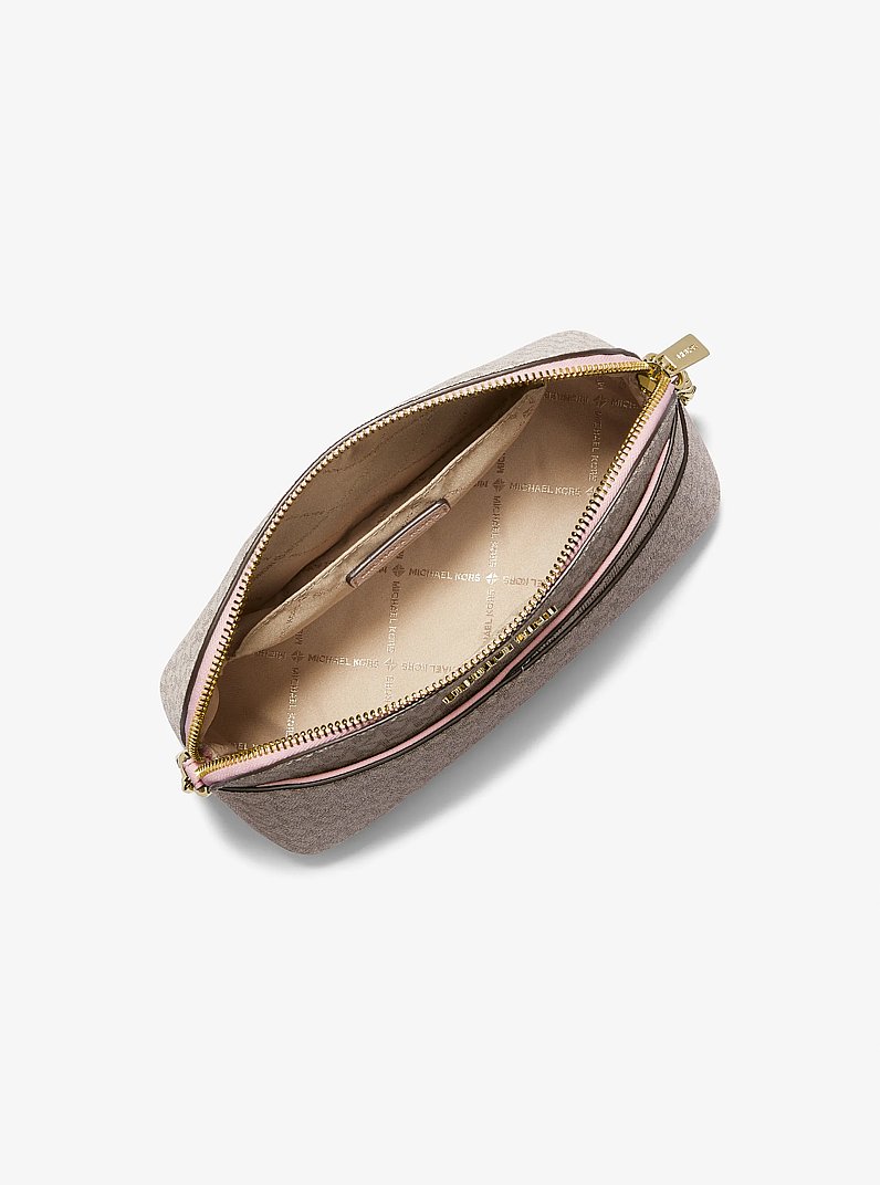 Jet Set Travel Medium Logo Dome Crossbody Bag in PWD BLSH MLT | Michael Kors