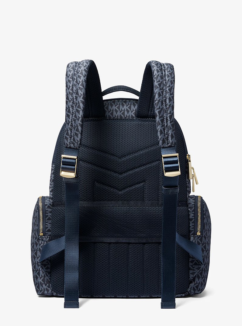 Grand sac &agrave; dos tiss&eacute; Prescott &agrave; imprim&eacute; &agrave; logo Signature in AMIRAL/BLEU P&Acirc;LE | Michael Kors