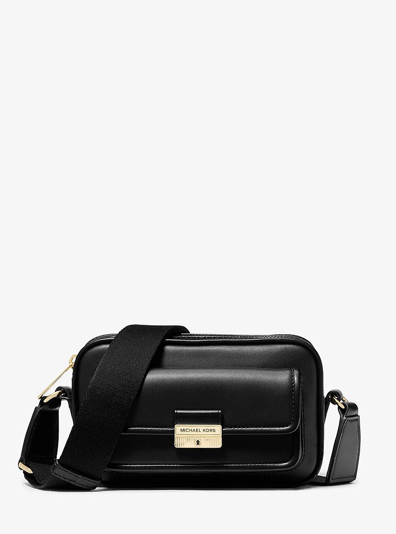 Bradshaw Extra-Small Leather Camera Crossbody Bag in BLACK | Michael Kors