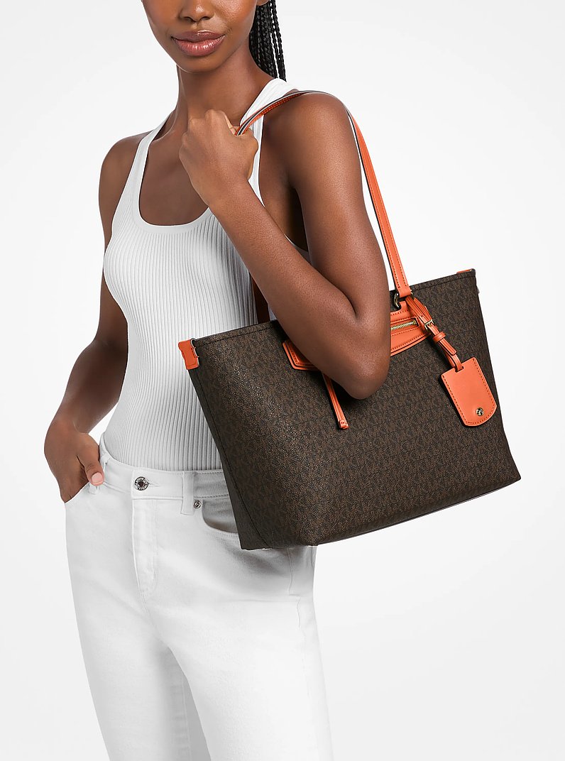 Jet Set Travel Medium Signature Logo Tote Bag in MIMOSA | Michael Kors