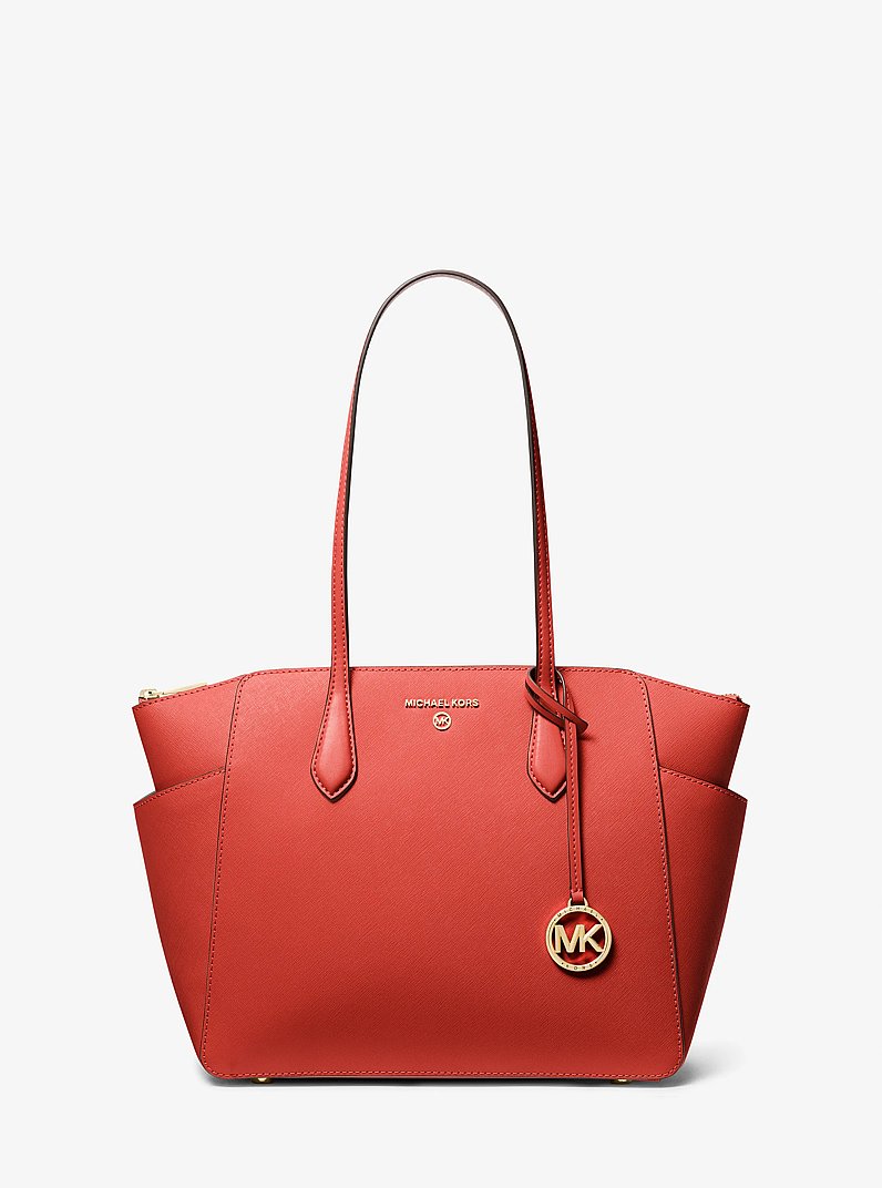 Marilyn Medium Saffiano Leather Tote Bag in SPICED CORAL | Michael Kors