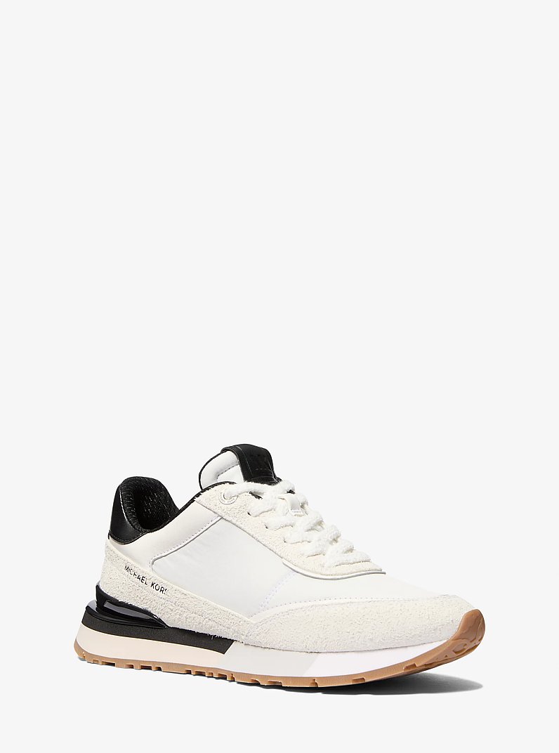 Nova Suede and Nylon Trainer in OPWHT MULTI | Michael Kors