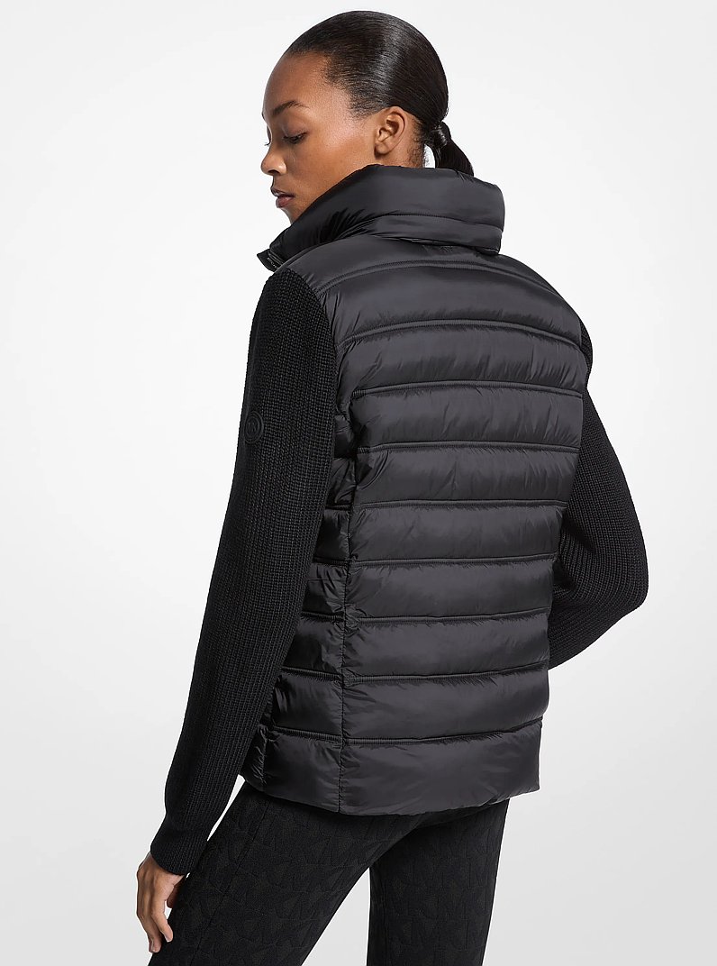 Quilted Nylon and Knit Jacket in BLACK | Michael Kors