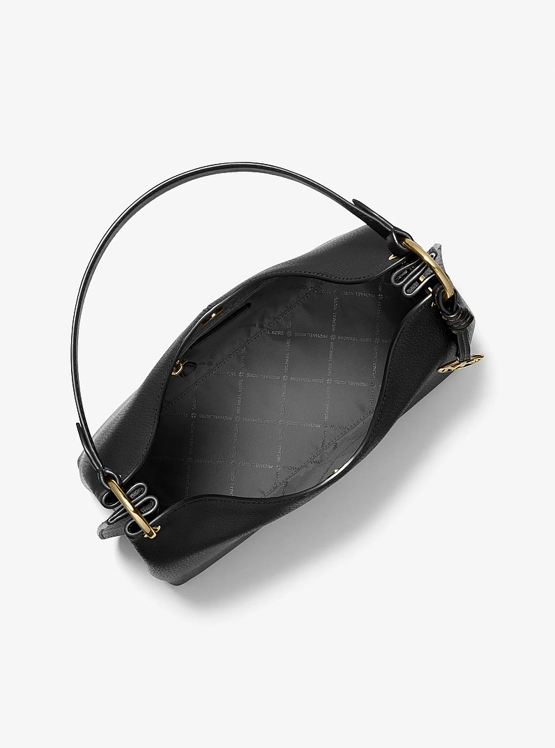 Bolso hobo de hombro Joan grande de piel granulada in NEGRO | Michael Kors
