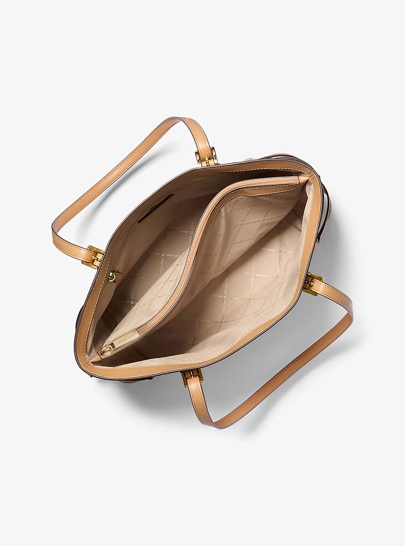 Grand sac fourre-tout Voyager &agrave; blocs de couleurs et &agrave; logo Signature in ORANGE POP MULTI | Michael Kors