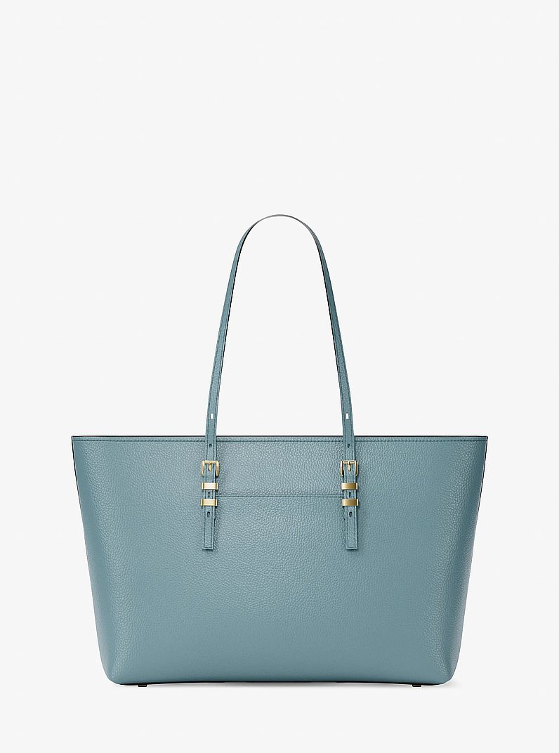 Quinn Large Pebbled Leather Tote Bag in CHAMBRAY | Michael Kors
