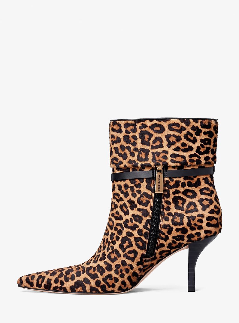 Nalia Leopard Print Calf Hair Boot in DK CAMEL MLT | Michael Kors