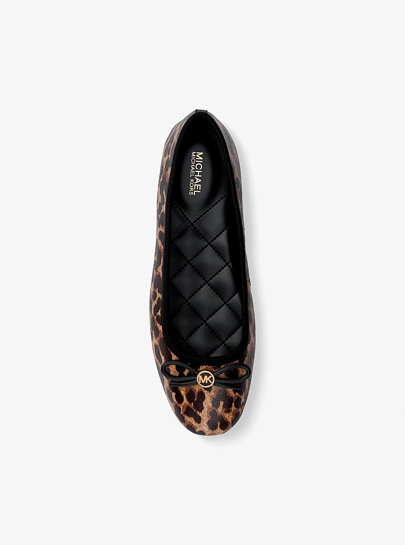 Savannah Leopard Print Ballet Flat in DK CAMEL MLT | Michael Kors