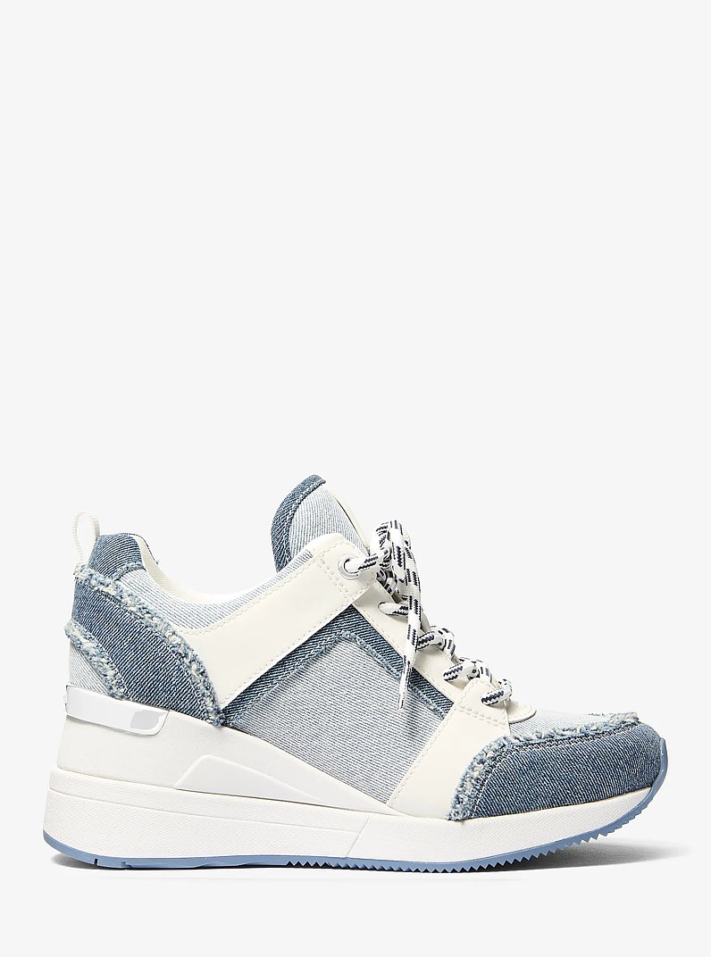 Sneaker Georgie aus ausgefranstem Denim mit Keilabsatz in [3778] | Michael Kors