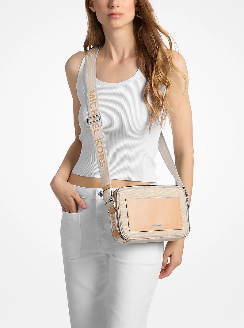 Maeve Large Canvas Crossbody Bag in PEANUT | Michael Kors