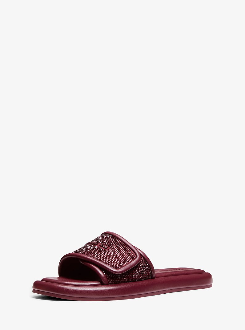 Suki Embellished Slide Sandal in OXBLOOD | Michael Kors