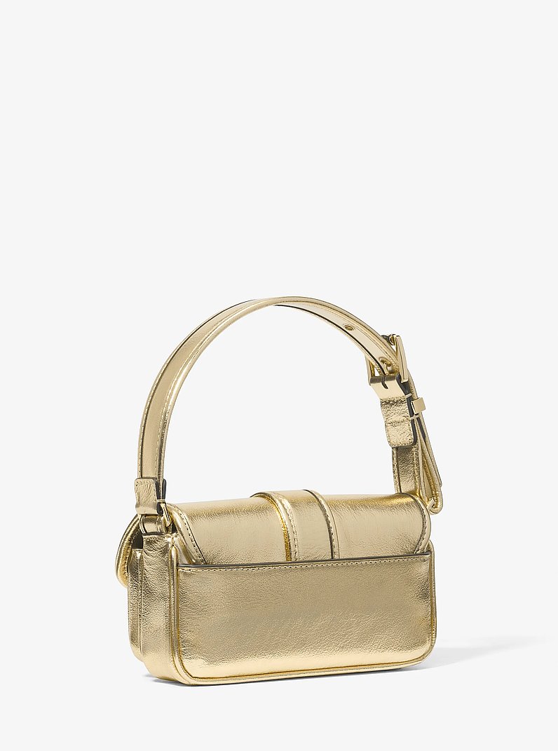 Colby Extra-Small Metallic Leather Shoulder Bag in PALE GOLD | Michael Kors