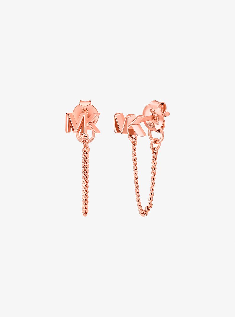 Ohrringe mit Logo aus Sterlingsilber mit Edelmetallbeschichtung in ROTGOLDTON | Michael Kors