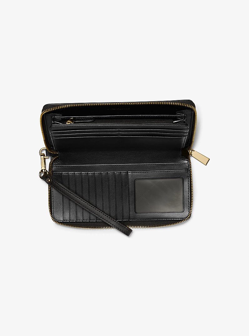 Jet Set Travel Large Camouflage Print Calf Hair Continental Wallet in Smoky Olive Multi | Michael Kors